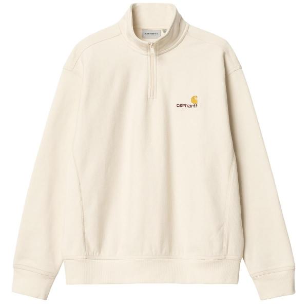 CARHARTT WIP HALF ZIP AMERICAN SCRIPT SWEATSHIRT MOONBEAM