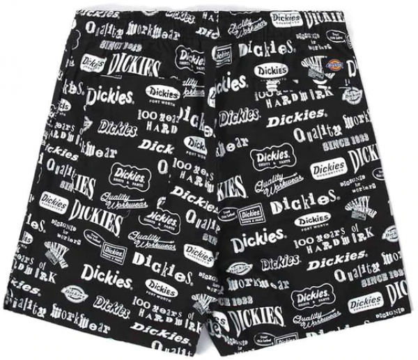 DICKIES 100 AOP BLACK SHORTS