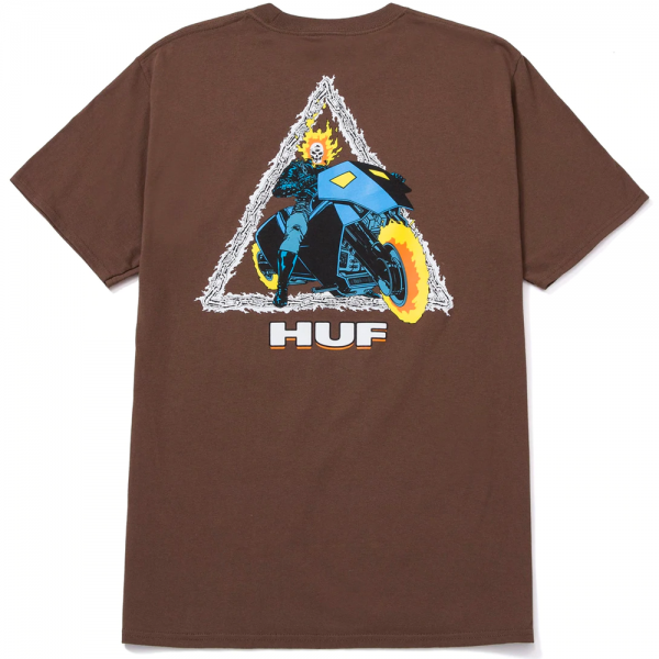 HUF x MARVEL GHOST RIDER TRIPLE TRIANGLE BROWN T-SHIRT