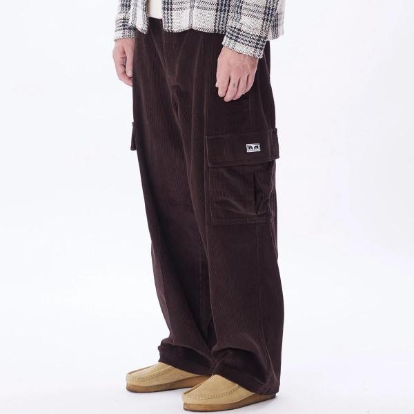 OBEY BIG WIG CORDUROY CARGO PANT JAVA BROWN