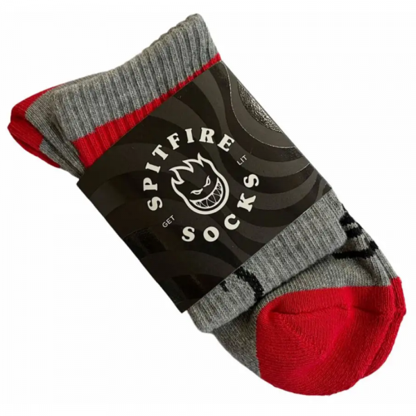 SPITFIRE HEADS UP HEATHER GREY/DARK RED/BLACK CALZINI