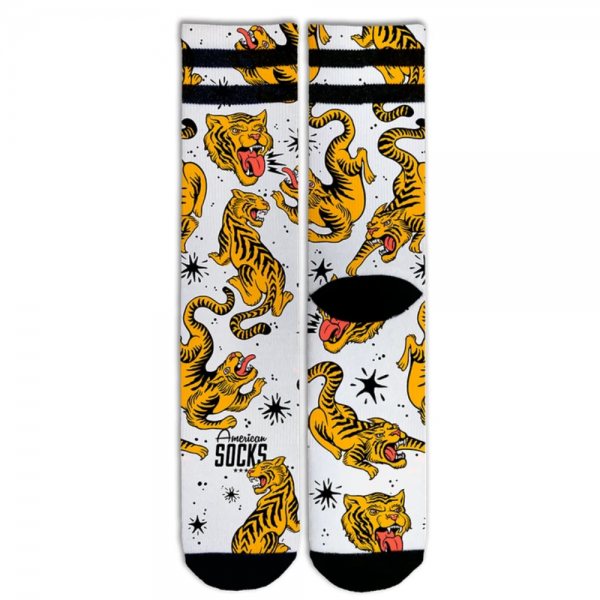 AMERICAN SOCKS TIGER KING WHITE CALZINI