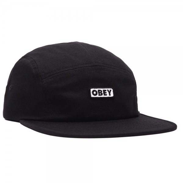 OBEY BOLD LABEL CAMP HAT BLACK CAPPELLO