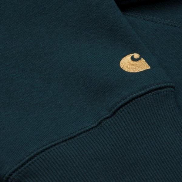 CARHARTT WIP HOODED CHASE SWEATSHIRT DUCK BLUE/GOLD