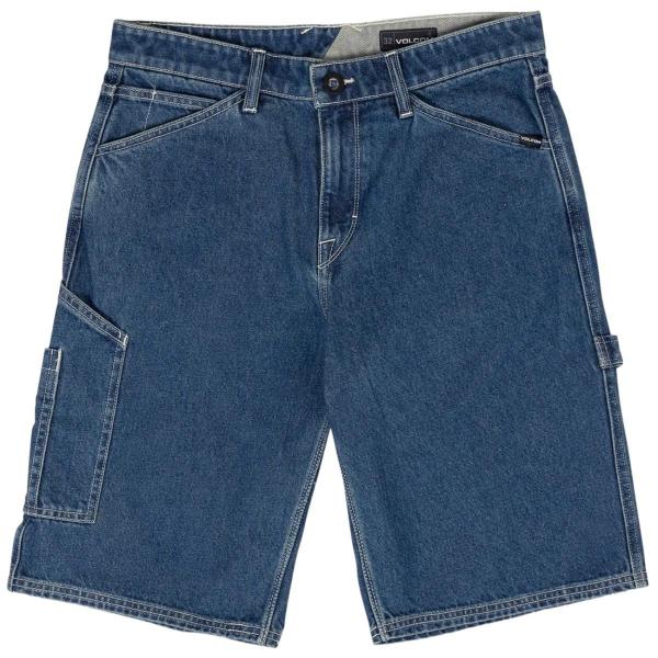 VOLCOM LABORED DENIM UTILITY SHORT INDIGO RIDGE WASH