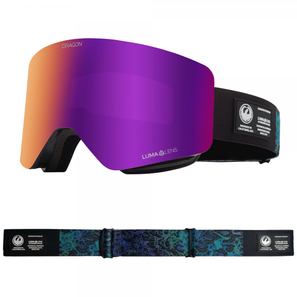 DRAGON R1 OTG BLACK PEARL/PURPLE ION + AMBER MASCHERA SNOWBOARD