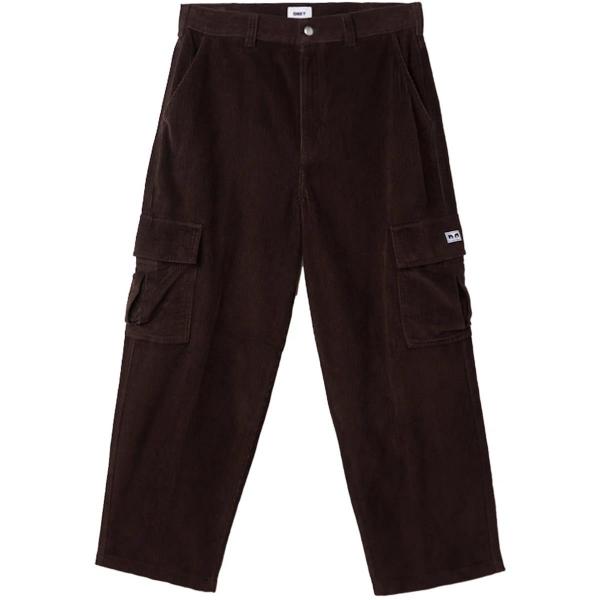 OBEY BIG WIG CORDUROY CARGO PANT JAVA BROWN