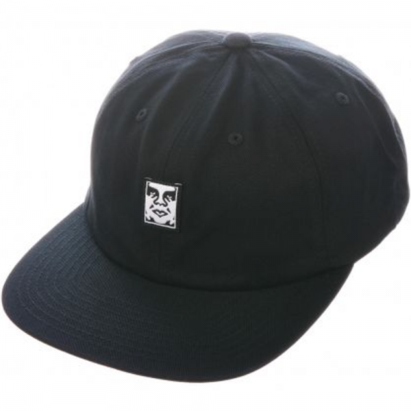 OBEY ICON FACE 6 PANEL STRAPBACK BLACK CAPPELLO