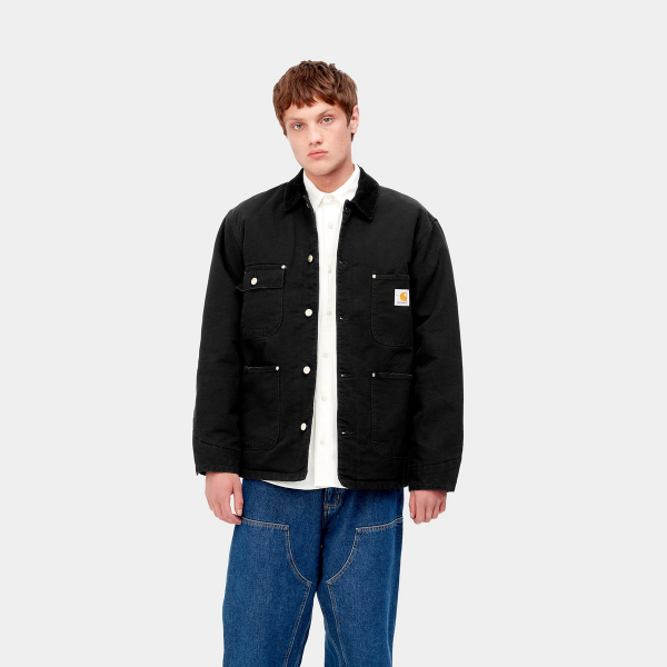 CARHARTT WIP OG CHORE COAT BLACK/BLACK (AGED CANVAS) GIACCA