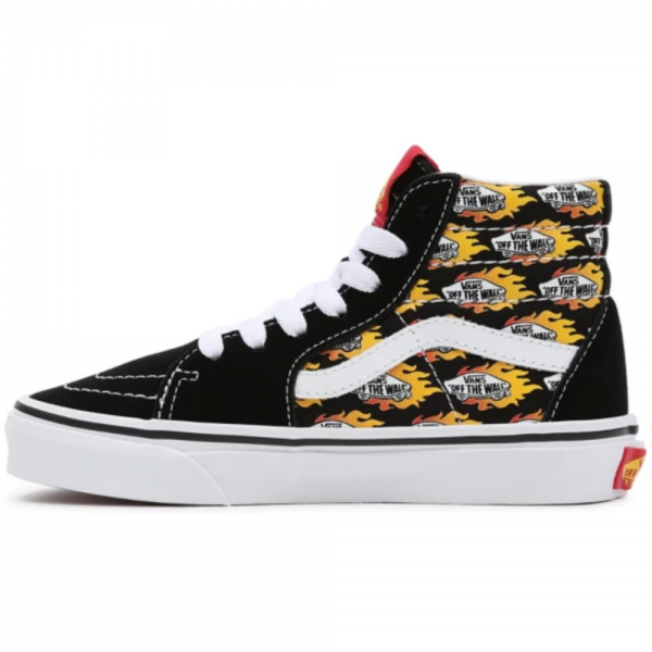 VANS SK8-Hi FLAME LOGO REPEAT BLACK/FLAMING SCARPE BAMBINO