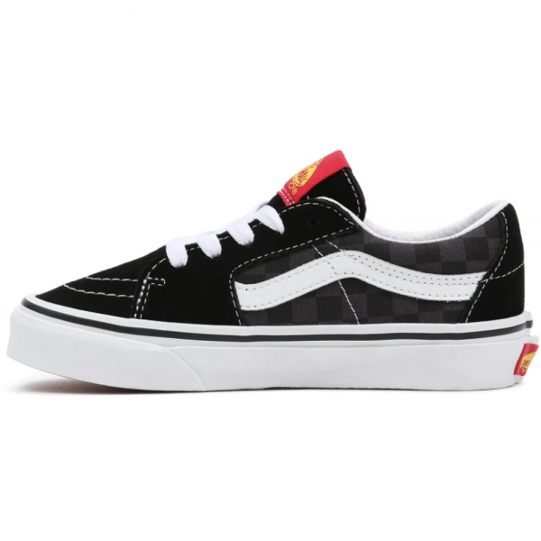 VANS Sk8-LOW CHECKERBOARD BLACK/TONAL SCARPE BAMBINO