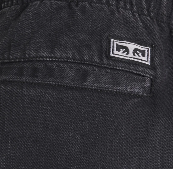 OBEY FUBAR PLEATED PANT BULL DENIM FADED BLACK