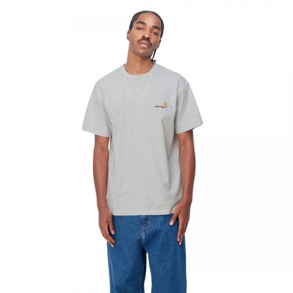 CARHARTT WIP S/S AMERICAN SCRIPT ASH HEATHER T-SHIRT