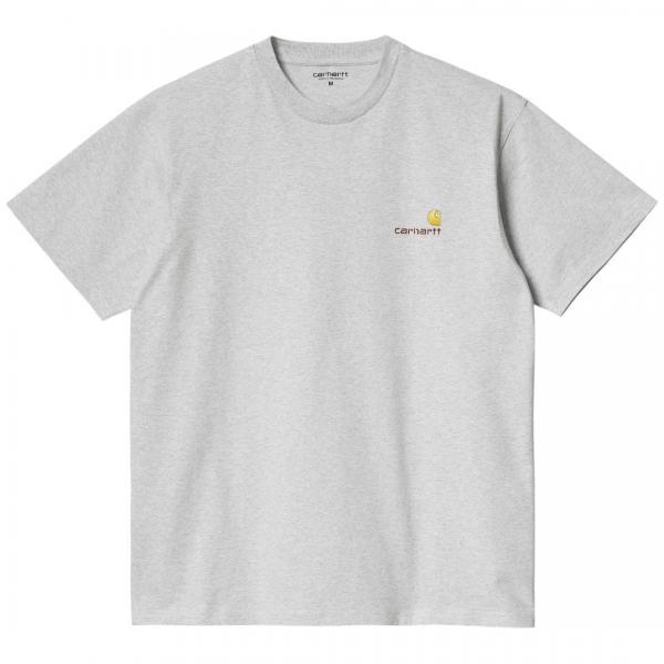 CARHARTT WIP S/S AMERICAN SCRIPT ASH HEATHER T-SHIRT