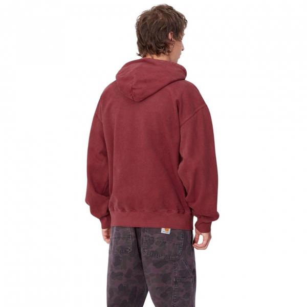 CARHARTT WIP HOODED VISTA SWEATER SCARLET (GARMENT DYED)