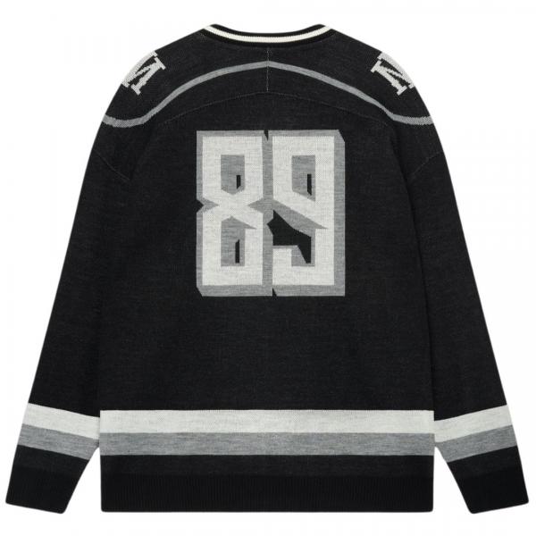 DOLLY NOIRE KNITTED GOAT HOCKEY  SWEATER BLACK