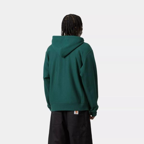 CARHARTT WIP HOODED AMERICAN SCRIPT SWEAT MALACHITE 