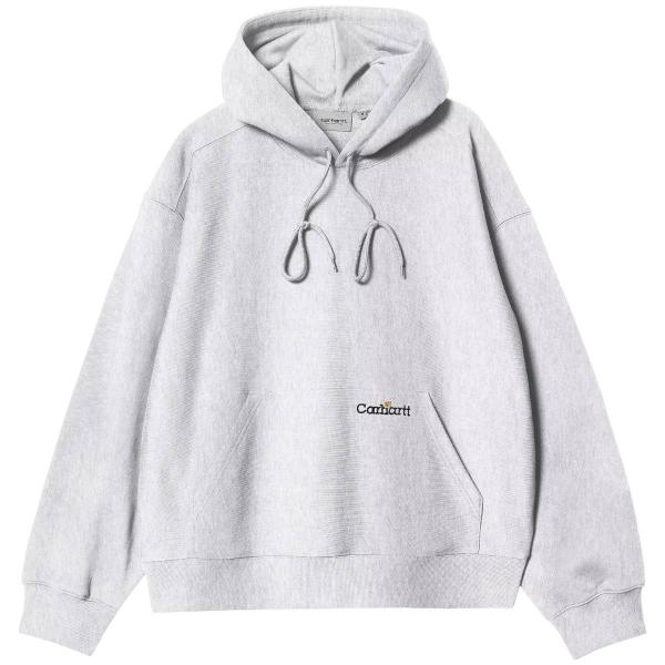 CARHARTT WIP HOODED LABEL SCRIPT SWEAT ASH HEATHER  