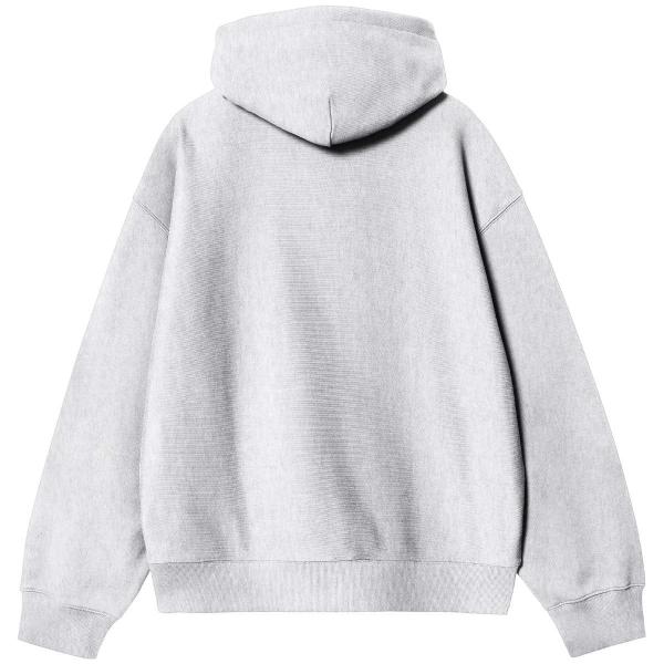 CARHARTT WIP HOODED LABEL SCRIPT SWEAT ASH HEATHER  