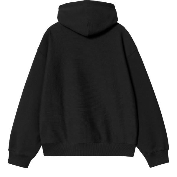 CARHARTT WIP HOODED LABEL SCRIPT SWEAT BLACK  