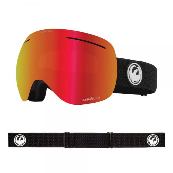 DRAGON X1 SPLIT LL RED ION/ LL LIGHT ROSE MASCHERA SNOWBOARD