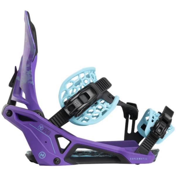 NIDECKER SUPERMATIC JOKER PURPLE ATTACCHI SNOWBOARD