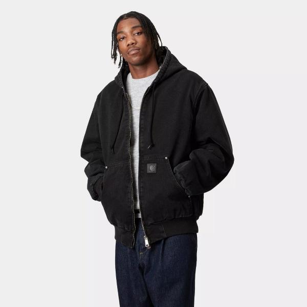 CARHARTT WIP OG ACTIVE RIVET JACKET BLACK (STONE WASHED)