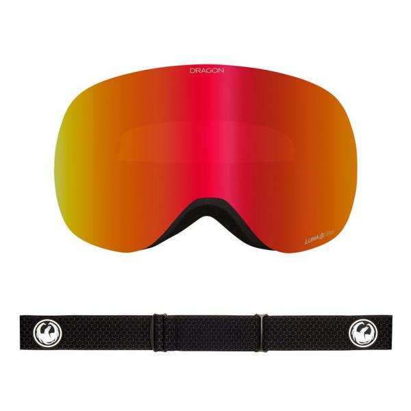 DRAGON X1 SPLIT LL RED ION/ LL LIGHT ROSE MASCHERA SNOWBOARD