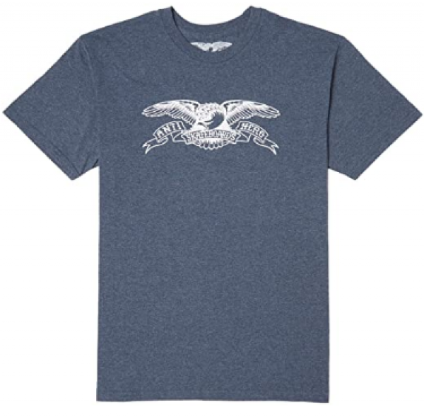 ANTIHERO BASIC EAGLE NAVY HEATHER/WHITE T-SHIRT