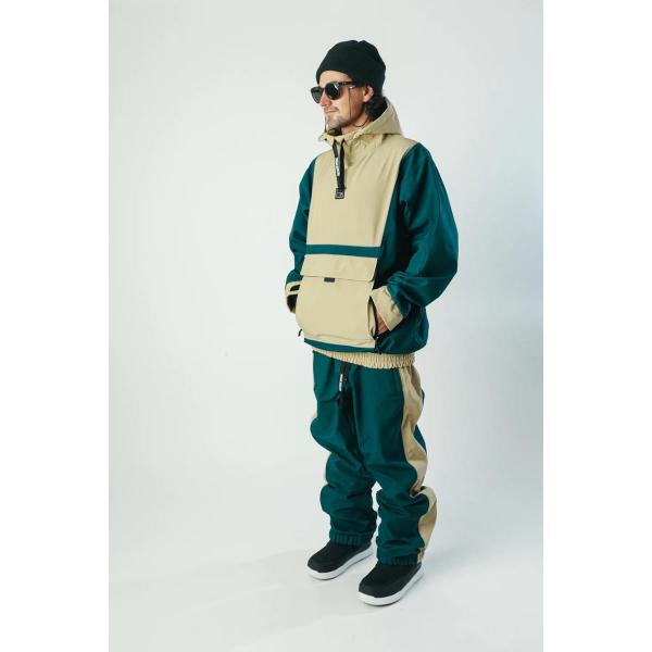 BRETHREN PULLOVER BASELINE COMBAT KHAKI/BEIGE GREEN GIACCA SNOWBOARD