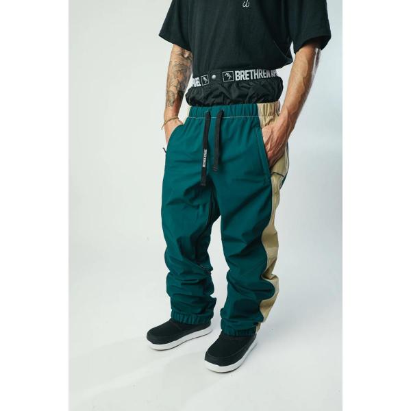 BRETHREN BASELINE TRACKPANTS COMBAT KHAKI/BEIGE GREEN PANTALONI SNOWBOARD