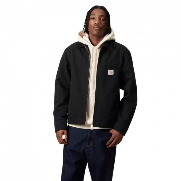 CARHARTT WIP DETROIT JACKET BLACK (STONE CANVAS)