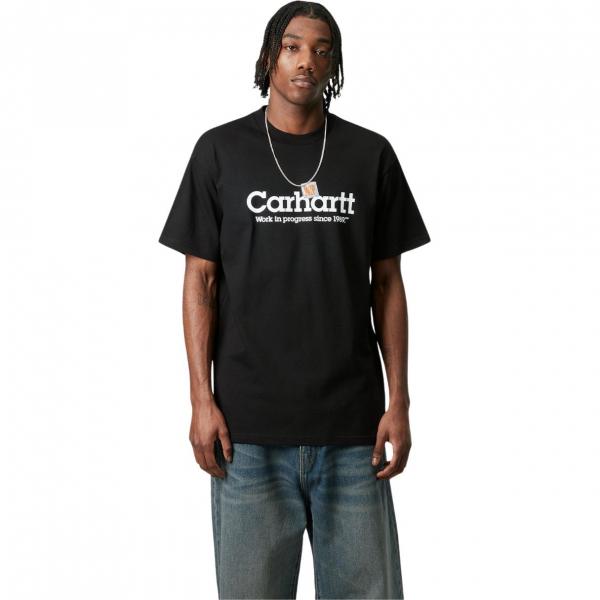 CARHARTT WIP S/S LABEL SCRIPT BLACK T-SHIRT