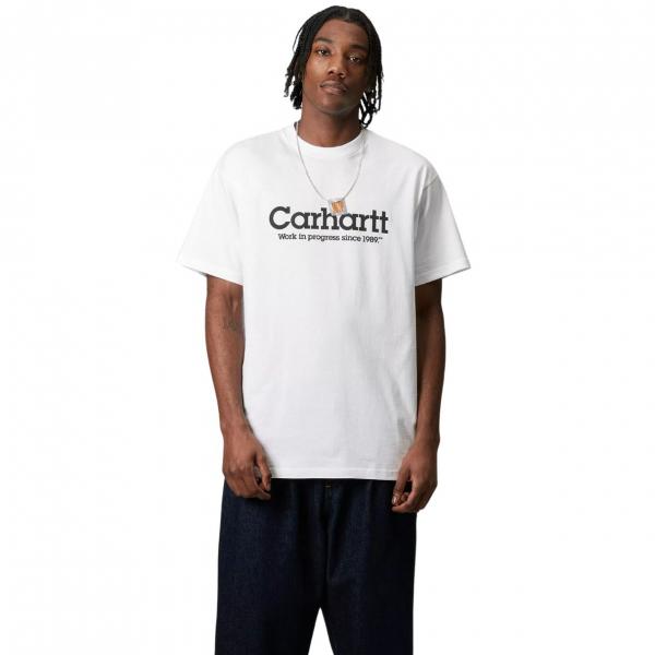 CARHARTT WIP S/S LABEL SCRIPT WHITE T-SHIRT