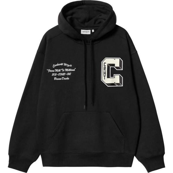 CARHARTT WIP HOODED BROWN DUCKS SWEAT BLACK