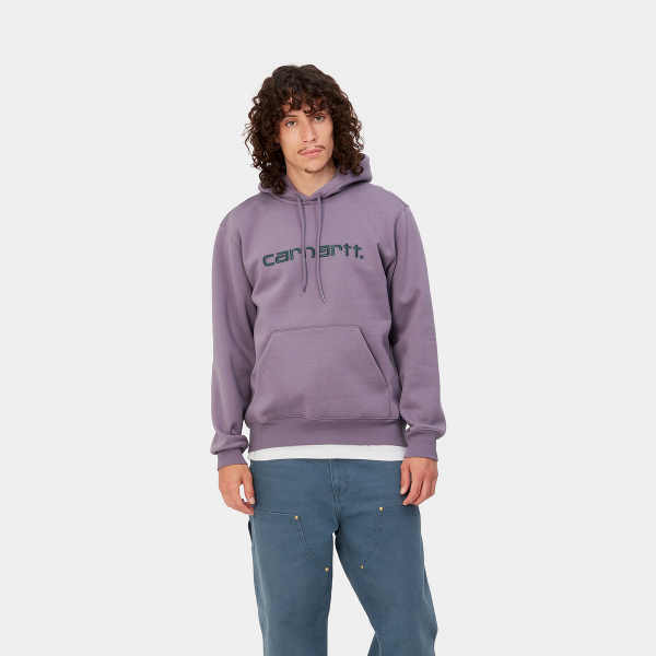 CARHARTT WIP HOODED SWEAT GLASSY PURPLE/DISCOVERY GREEN