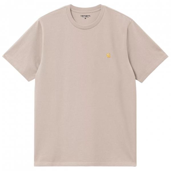 CARHARTT WIP S/S CHASE DUSKY BEIGE / GOLD T-SHIRT