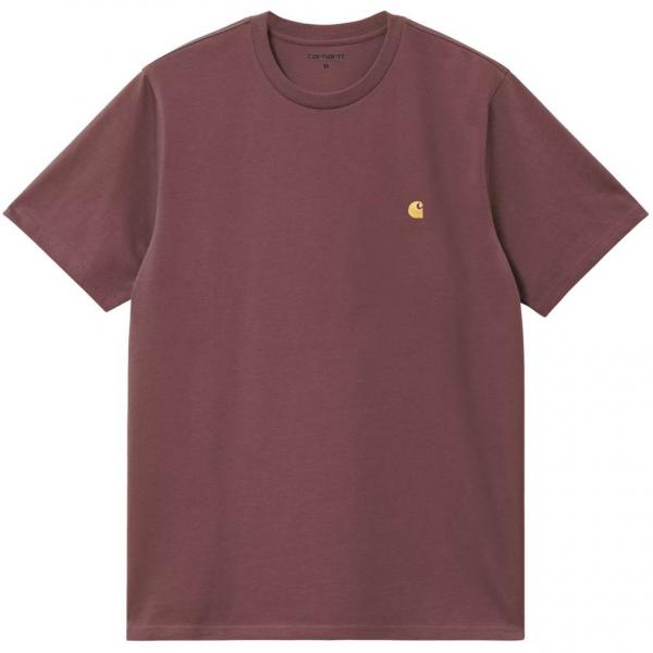 CARHARTT WIP S/S CHASE DUSKY PINK/GOLD T-SHIRT