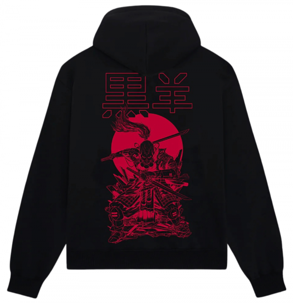 DOLLY NOIRE MIYAMOTO MUSASHI OUTLINE HOODIE BLACK FELPA