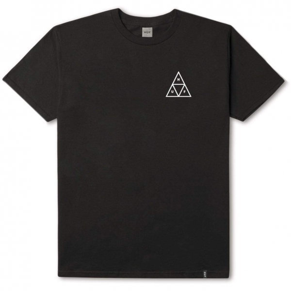 HUF ESSENTIALS BLACK T-SHIRT