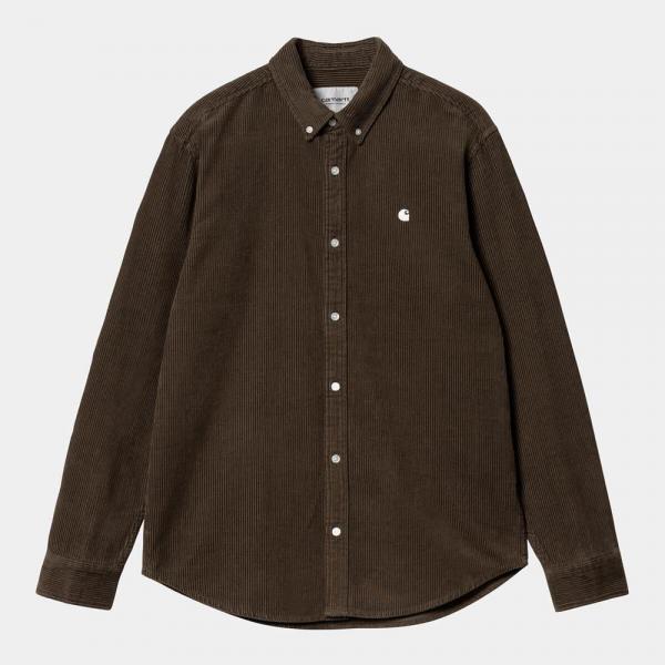 CARHARTT WIP MADISON CORD BUCKEYE/WAX CAMICIA