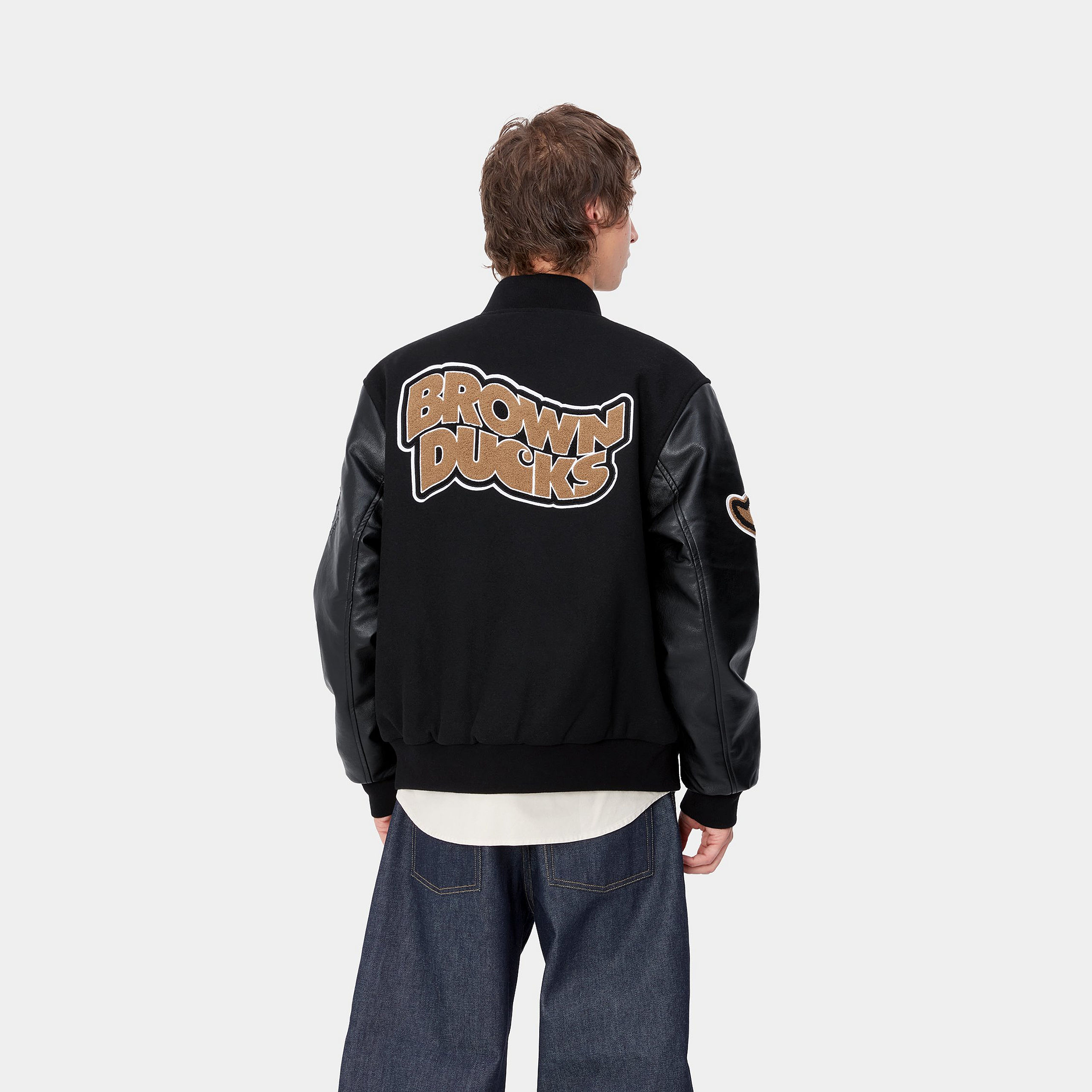 CARHARTT WIP BROWN DUCKS BOMBER BLACK GIACCA